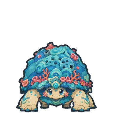 Coralshell, a turtle with a coral-covered shell