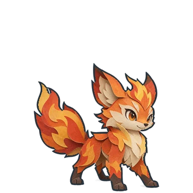 Emberfox, a fox with flame-coloured fur