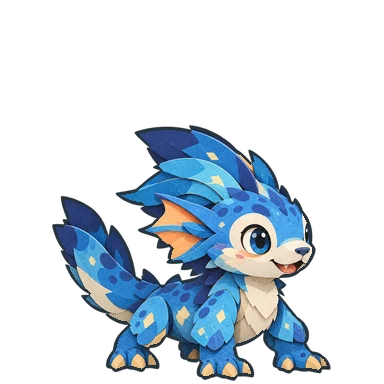 Ripplefin, a small blue finned creature
