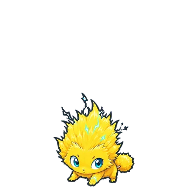 Zapplet, a fluffy yellow spark creature